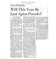 Will This Year Be Last Aptos Parade?