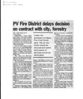 PV First District delays decision on contract with city, forestry