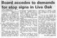 Board accedes to demands for stop signs in Live Oak