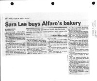Sara Lee buys Alfaro's bakery