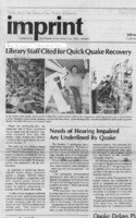 Library Staff Cited for Quick Quake Recovery