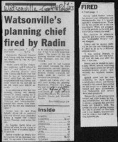 Watsonville's planning chief fired by Radin