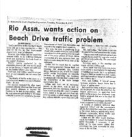 Rio Assn. wants action on Beach Drive traffic problem