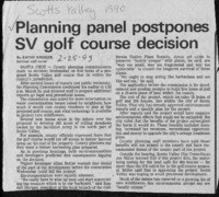 Planning panel postpones SV golf course decision