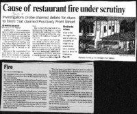 Cause of restaurant fire under scrutiny