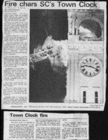 Fire chars SC's Town Clock