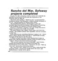 Rancho del Mar, Safeway projects completed