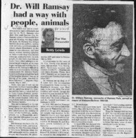 Dr. Will Ramsay had a way with people, animals