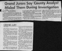 Grand jurors say county analyst misled them during investigation