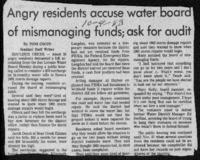 Angry residents accuse water board of mismanaging funds; ask for audit