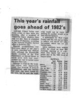 This year's rainfall goes ahead of 1982's