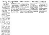 Levy supports fire-district annexation
