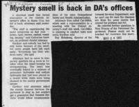 Mystery smell is back in DA's offices