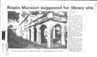 Rispin Mansion suggested for library site