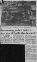 Store owner calls it quits; he's sick of Pacific Garden Mall