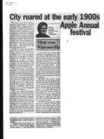 City roared at the early 1900s Apple Annual Festival