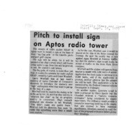 Pitch to install sign on Aptos radio tower