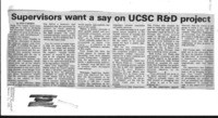 Supervisors want a say on UCSC R&D project