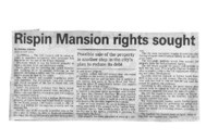 Rispin Mansion rights sought