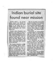 Indian burial site found near Mission