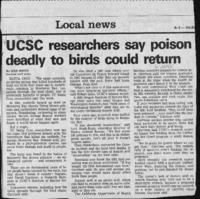 UCSC researchers say poison deadly to birds could return