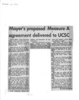 Mayor's proposed Measure A agreement delivered to UCSC