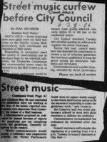 Street music curfew before City Council