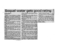 Soquel water gets good rating