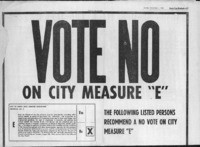 Vote no on city measure "E"