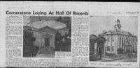 Cornerstone laying at Hall of Records