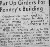 Put Up Girders For Penney's Building