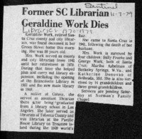 Former SC Librarian Geraldine Work Dies