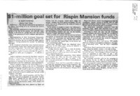 $1-million goal set for Rispin Mansion funds