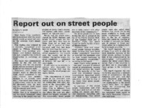 Report out on street people