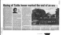 Razing of Tuttle house marked the end of an era