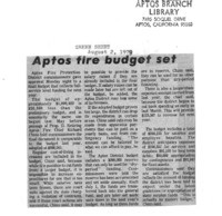 Aptos fire budget set