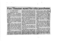 Fox Theater eyed for city purchase