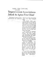 Improvement Associations Irked at Aptos Fire Chief