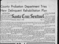 County Probation Department Tries New Deliquent Rehabilition Plan