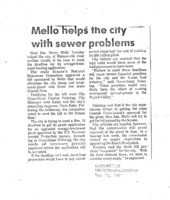 Mello helps the city with sewer problems