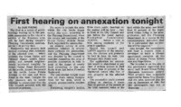 First hearing on annexation tonight