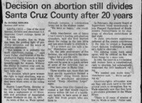 Decision on abortion still divides Santa Cruz County after 20 years