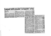 Legal bill could 'cripple' city