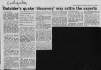 Outsider's quake "discovery" may rattle the experts