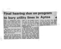 Final hearing due on program to bury utility lines in Aptos