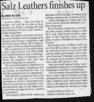 Salz Leathers finishes up