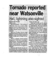 Tornado reported near Watsonville