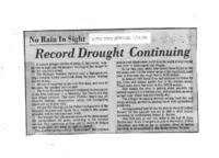 Record Drought Continuing