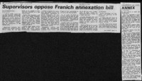 Supervisors oppose Franich annexation bill