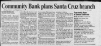 Community Bank plans Santa Cruz branch